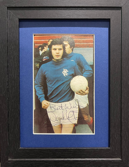 DEREK JOHNSTONE RANGERS FOOTBALL LEGEND HAND SIGNED PHOTO WITH COA