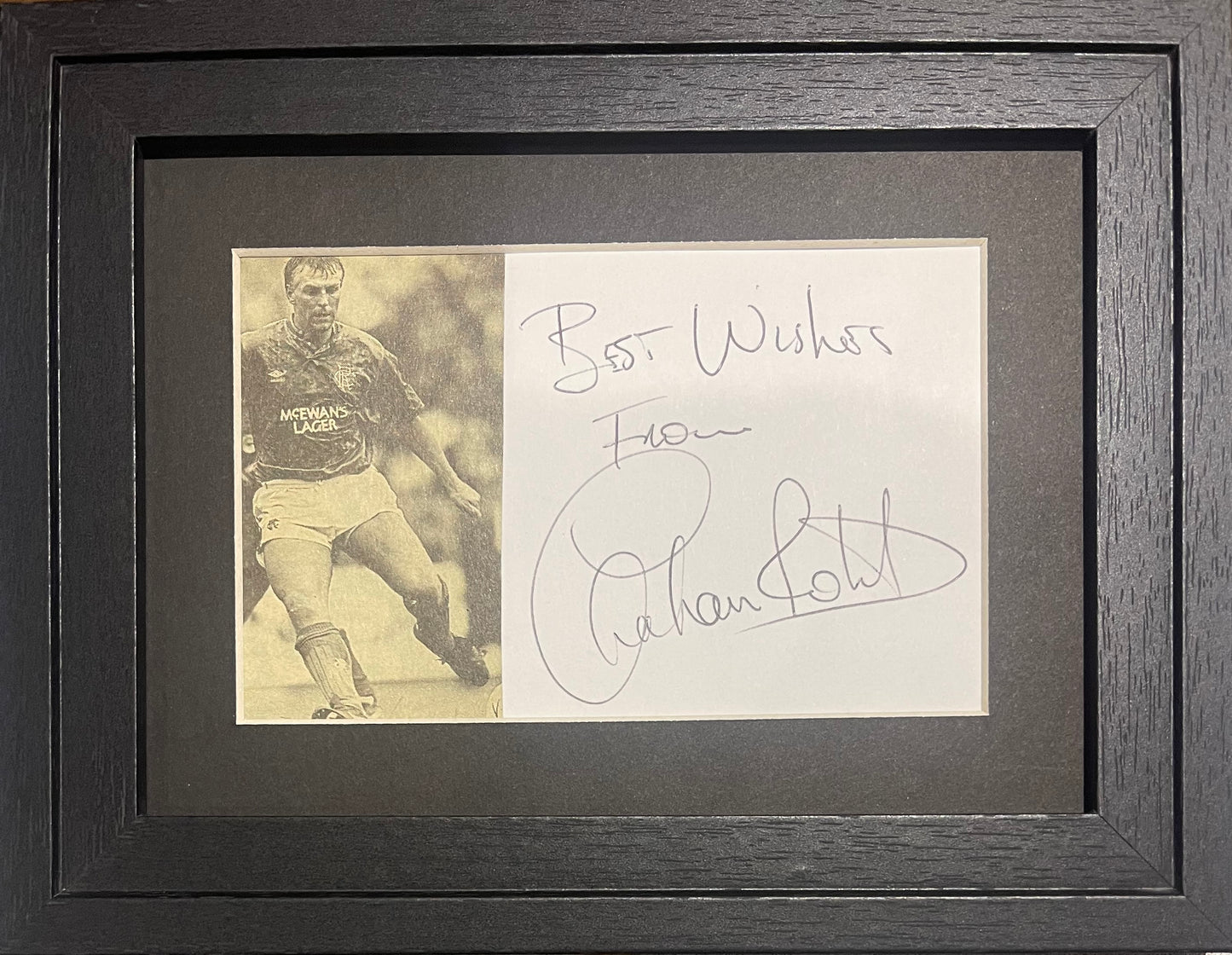 GRAHAM ROBERTS FORMER RANGERS FOOTBALL PLAYER HAND SIGNED PHOTO WITH COA