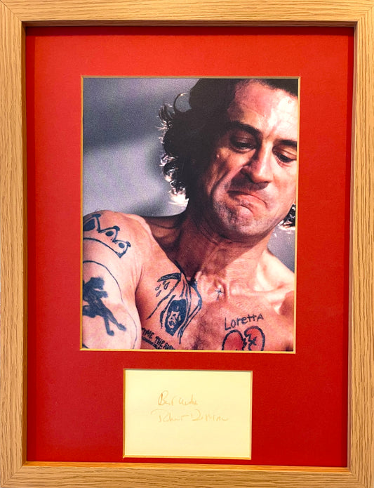 ROBERT DE NIRO HAND SIGNED CARD AND 'CAPE FEAR' PHOTO WITH COA