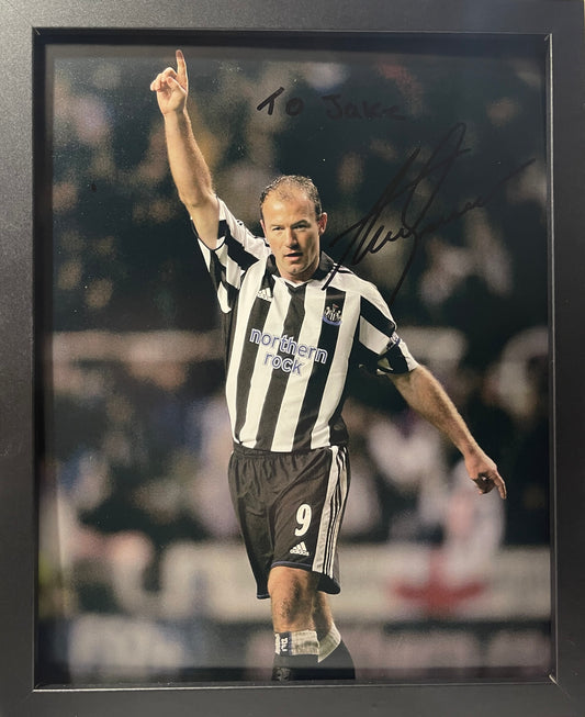 ALAN SHEARER NEWCASTLE UNITED HAND SIGNED PHOTO WITH AFTAL COA