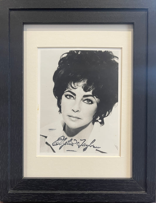 ELIZABETH TAYLOR GUARANTEED HAND SIGNED FRAMED PHOTO WITH AFTAL COA