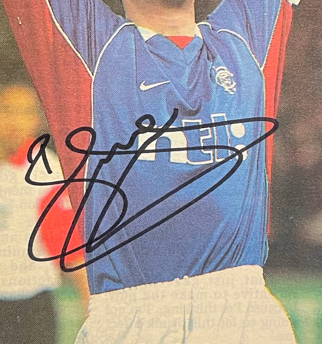 BARRY FERGUSON RANGERS FOOTBALL LEGEND HAND SIGNED PHOTO WITH COA