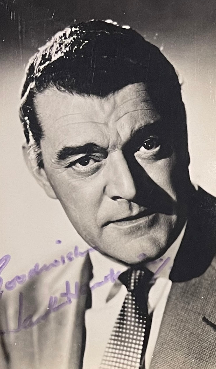 JACK HAWKINS HAND SIGNED PHOTO WITH AFTAL COA