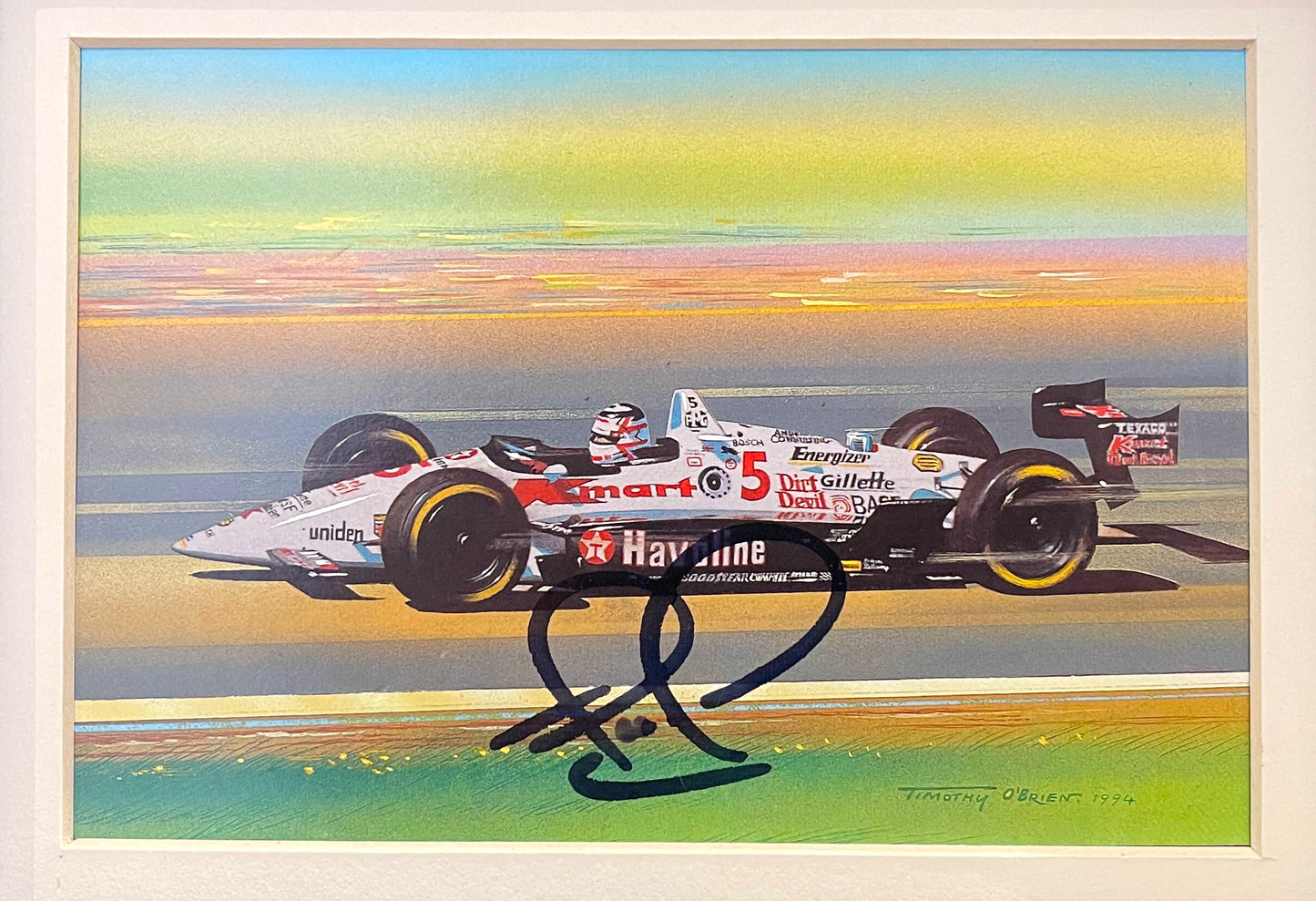 NIGEL MANSELL HAND SIGNED FRAMED (8' X 6') PHOTO PRESENTATION WITH COA