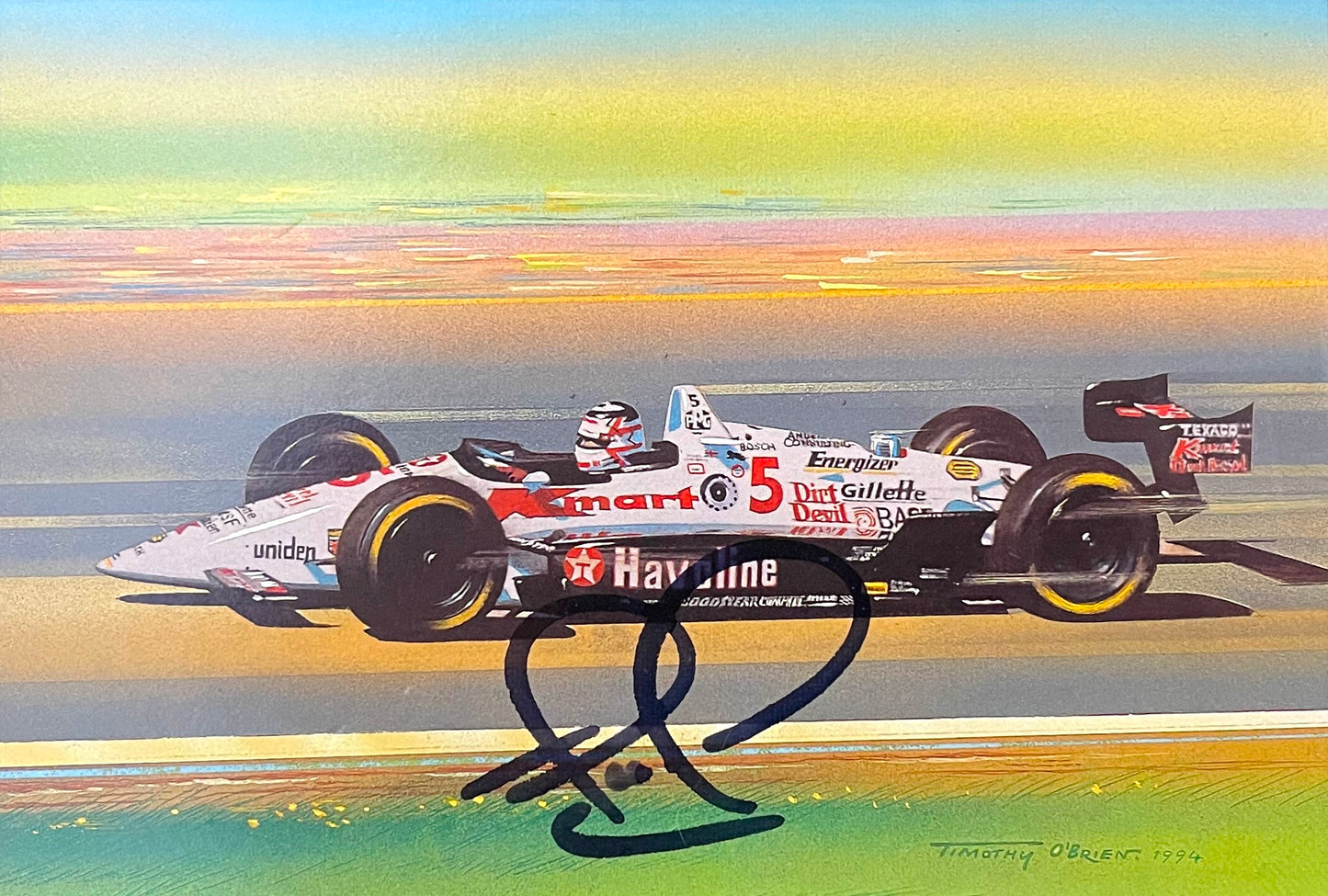 NIGEL MANSELL HAND SIGNED FRAMED (8' X 6') PHOTO PRESENTATION WITH COA