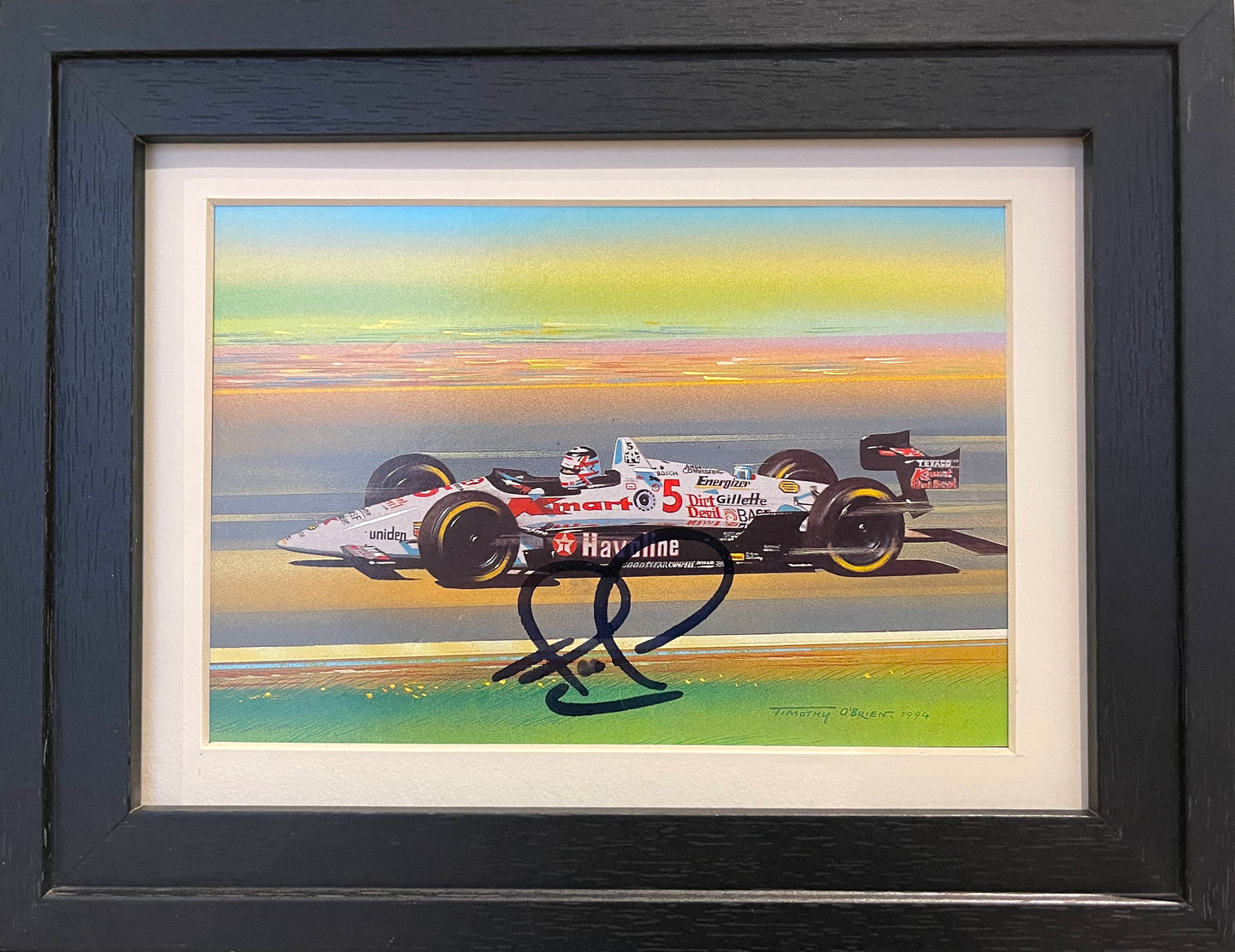 NIGEL MANSELL HAND SIGNED FRAMED (8' X 6') PHOTO PRESENTATION WITH COA