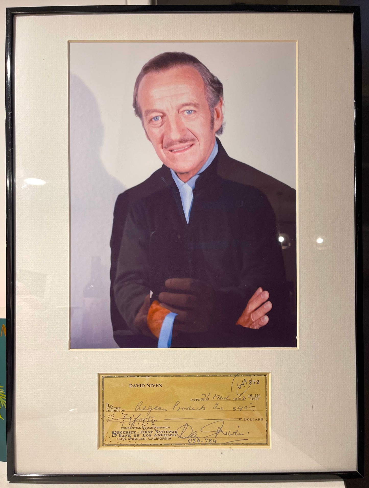 DAVID NIVEN HAND SIGNED CHEQUE WITH AFTAL COA