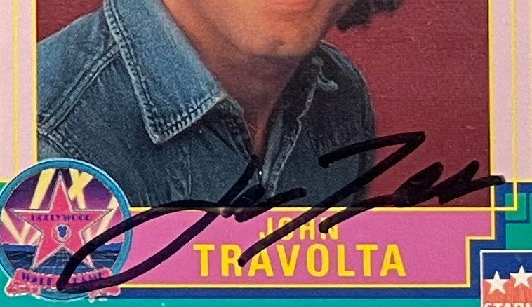 JOHN TRAVOLTA HAND SIGNED TRADING CARD WITH AFTAL COA