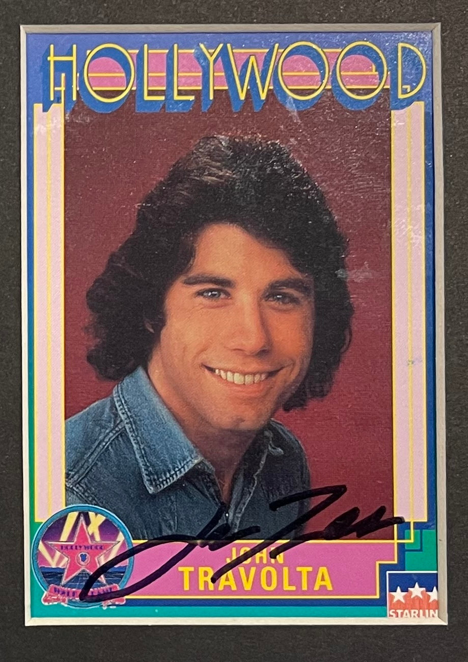 JOHN TRAVOLTA HAND SIGNED TRADING CARD WITH AFTAL COA