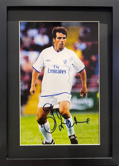 GIANFRANCO ZOLA CHELSEA LEGEND HAND SIGNED FRAMED PHOTO WITH COA