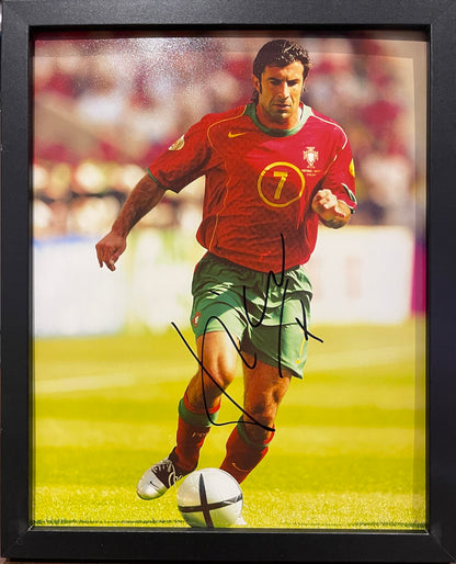 Luis Figo, Barcelona, Real Madrid, Portugal Legend, Hand Signed Photo & COA