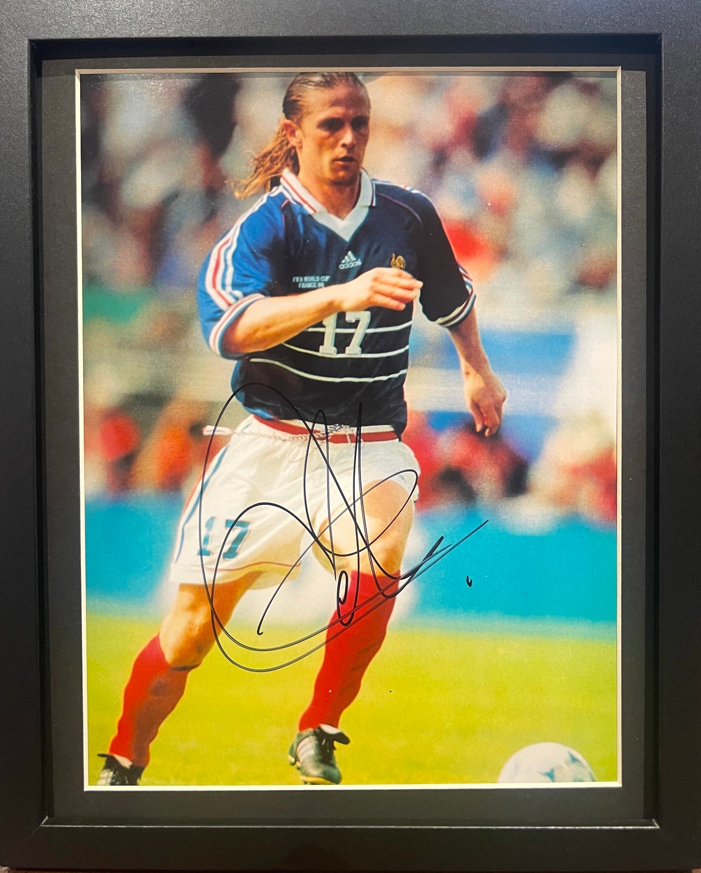 EMMANUEL PETIT ARSENAL FRANCE LEGEND HAND SIGNED FRAMED PHOTO WITH COA