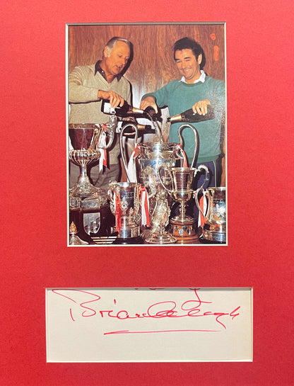 BRIAN CLOUGH NOTTINGHAM FOREST LEGEND HAND SIGNED CARD PRESENTATION WITH COA