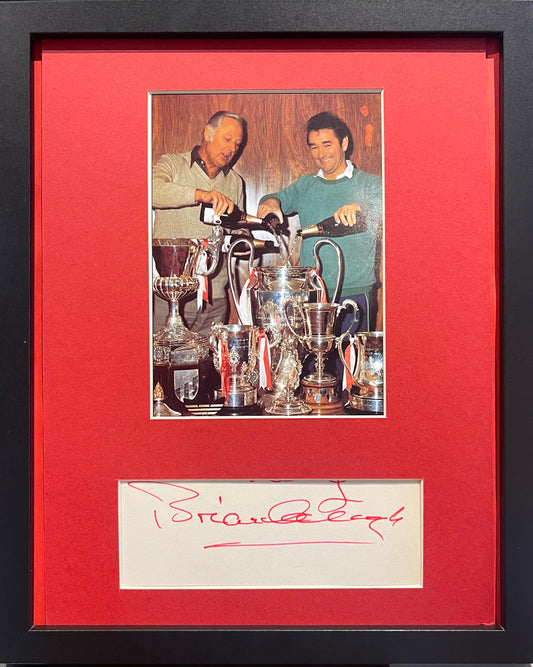 BRIAN CLOUGH NOTTINGHAM FOREST LEGEND HAND SIGNED CARD PRESENTATION WITH COA