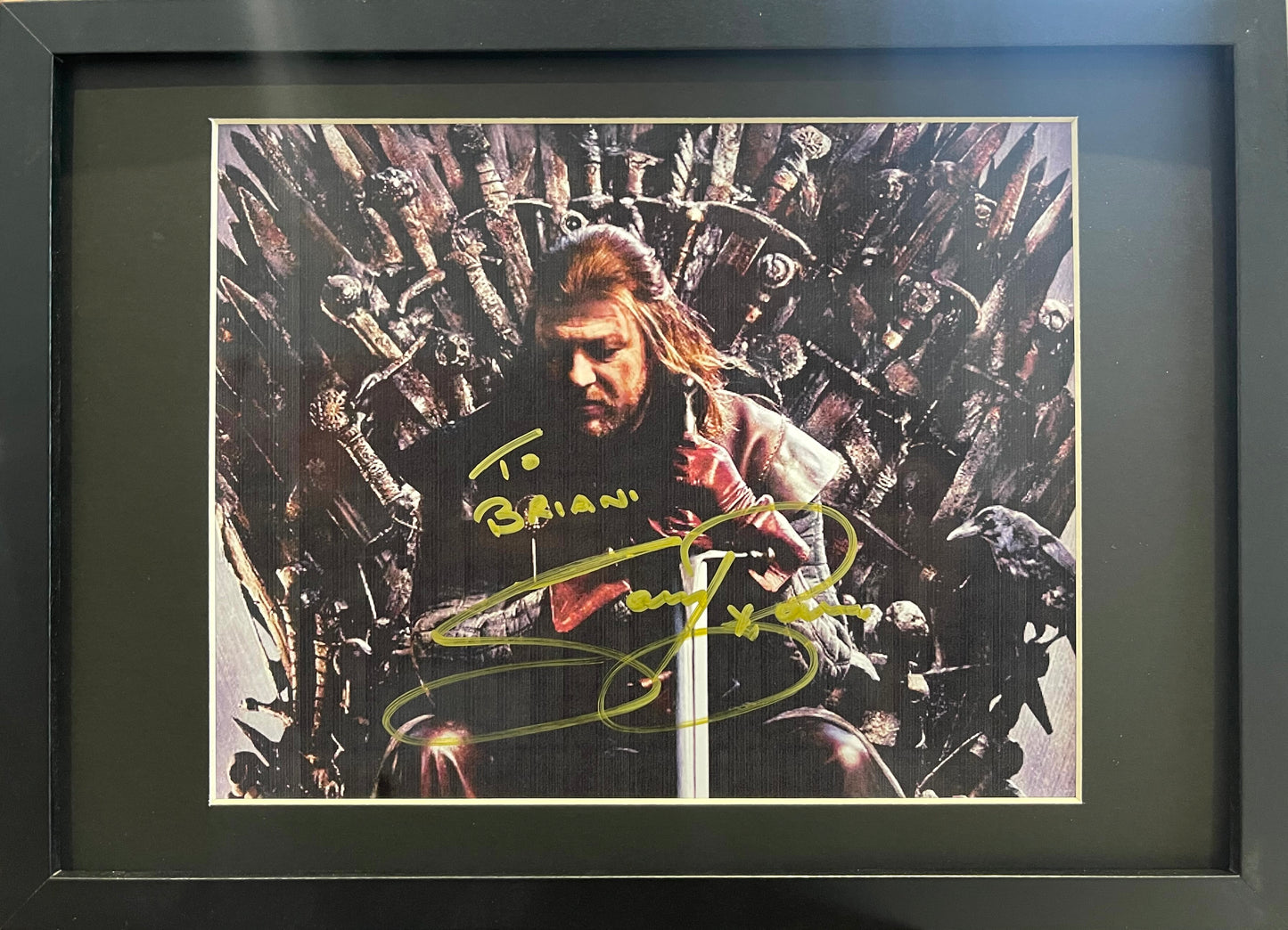 SEAN BEAN GAME OF THRONES HAND SIGNED FRAMED PHOTO AFTAL COA