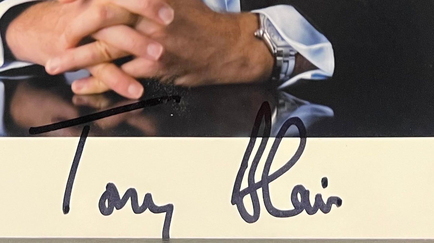 TONY BLAIR FORMER BRITISH PRIME MINISTER HAND SIGNED PHOTO WITH COA