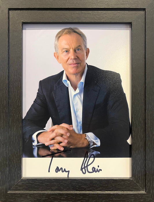 TONY BLAIR FORMER BRITISH PRIME MINISTER HAND SIGNED PHOTO WITH COA