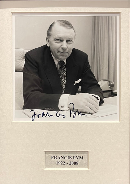 Francis Pym Former British Minister Hand Signed Photo With COA