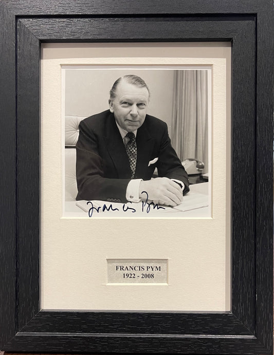 FRANCIS PYM FORMER BRITISH MINISTER HAND SIGNED PHOTO WITH COA