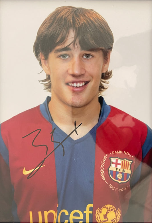 BOJAN - FORMER BARCELONA PLAYER HAND SIGNED PHOTO WITH AFTAL COA