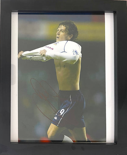 SIMON DAVIES SPURS, WALES, FULHAM, HAND SIGNED FRAMED PHOTO WITH AFTAL COA