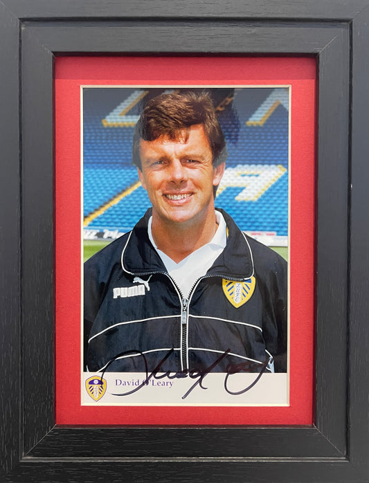 DAVID O'LEARY LEEDS UNITED ARSENAL FC LEGEND HAND SIGNED FRAMED PHOTO WITH COA