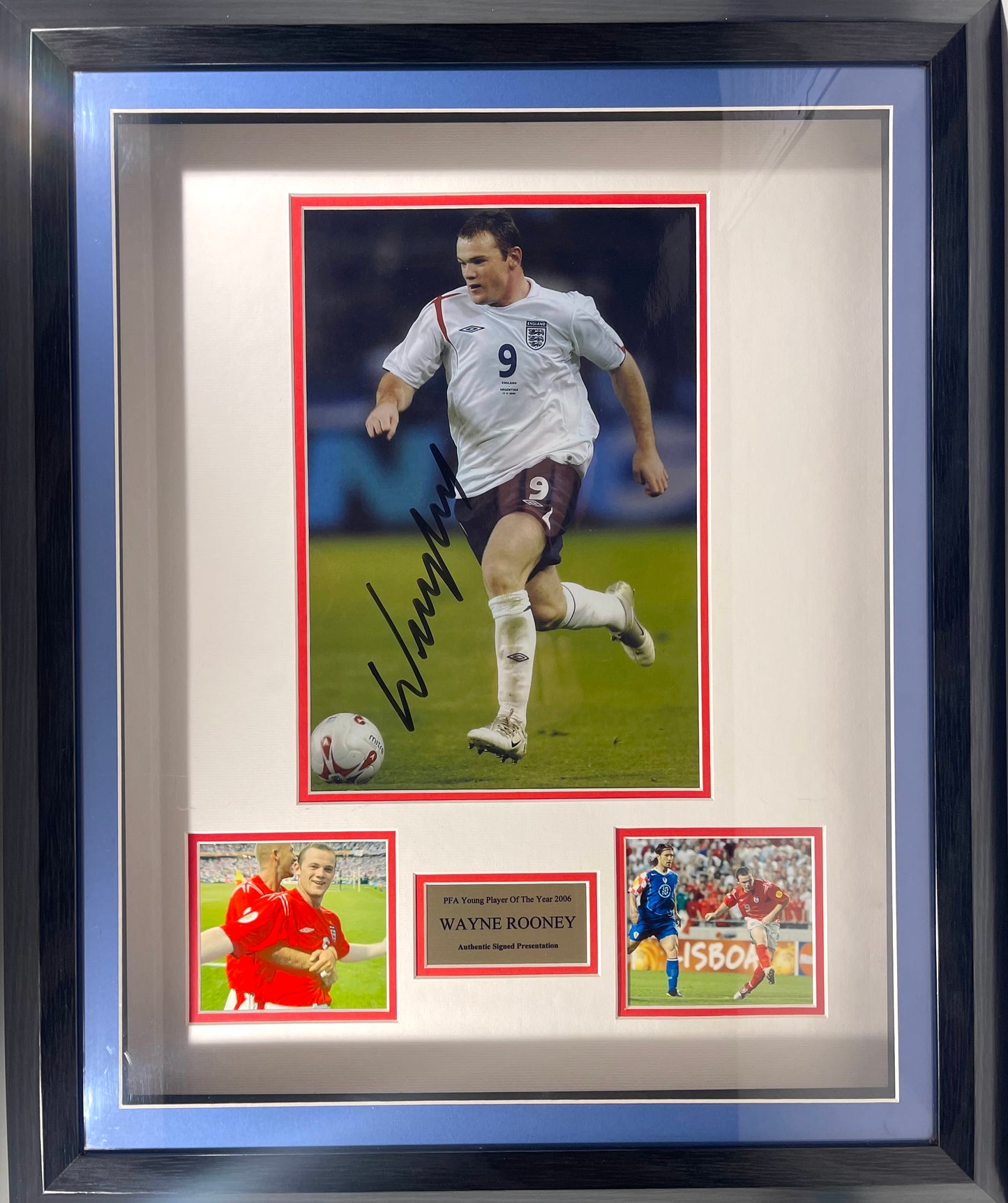 WAYNE ROONEY MANCHESTER UNITED LEGEND ENGLAND HAND SIGNED PHOTO WITH COA