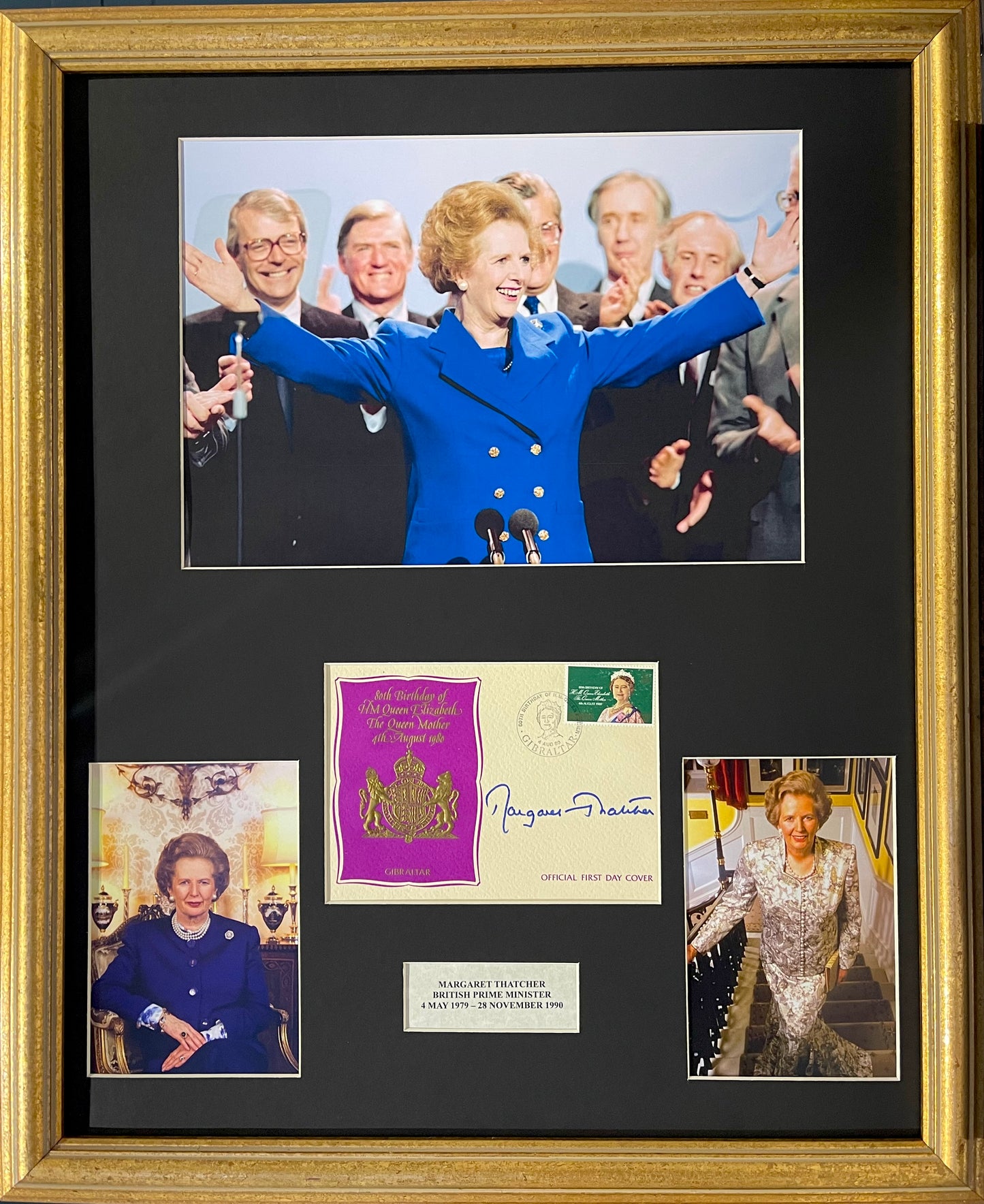 Margaret Thatcher British Prime Minister Hand Signed FDC, Photo & COA