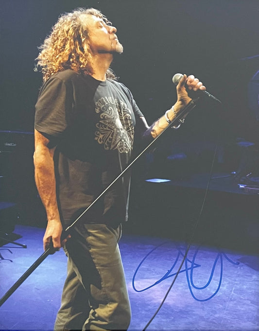 ROBERT PLANT LED ZEPPELIN SINGER HAND SIGNED PHOTO WITH AFTAL COA