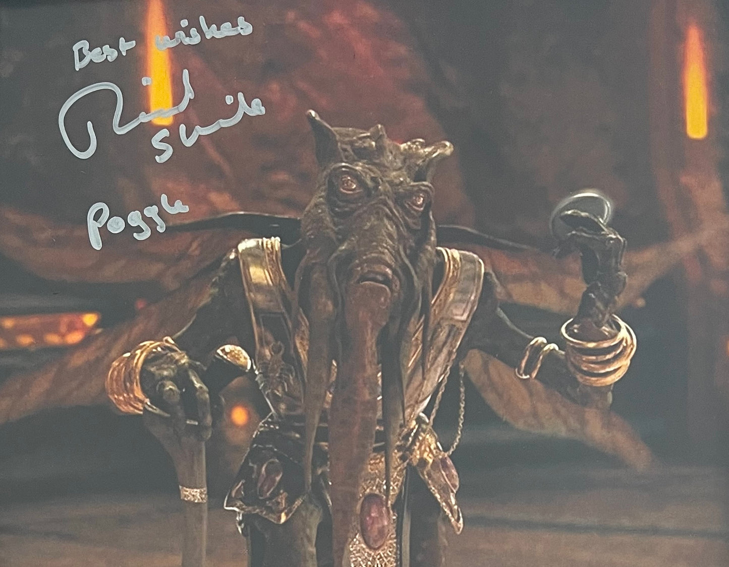 Richard Stride 'Poggie The Lesser' Hand Signed Star Wars Photo & AFTAL COA