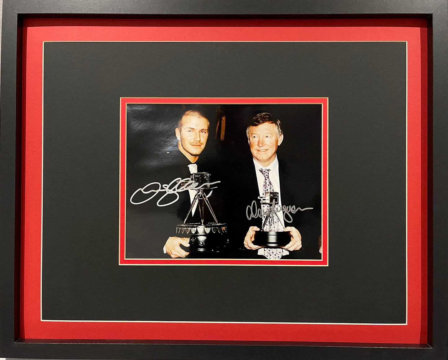 Sir Alex Ferguson and David Beckham Joint Hand Signed Photo & COA