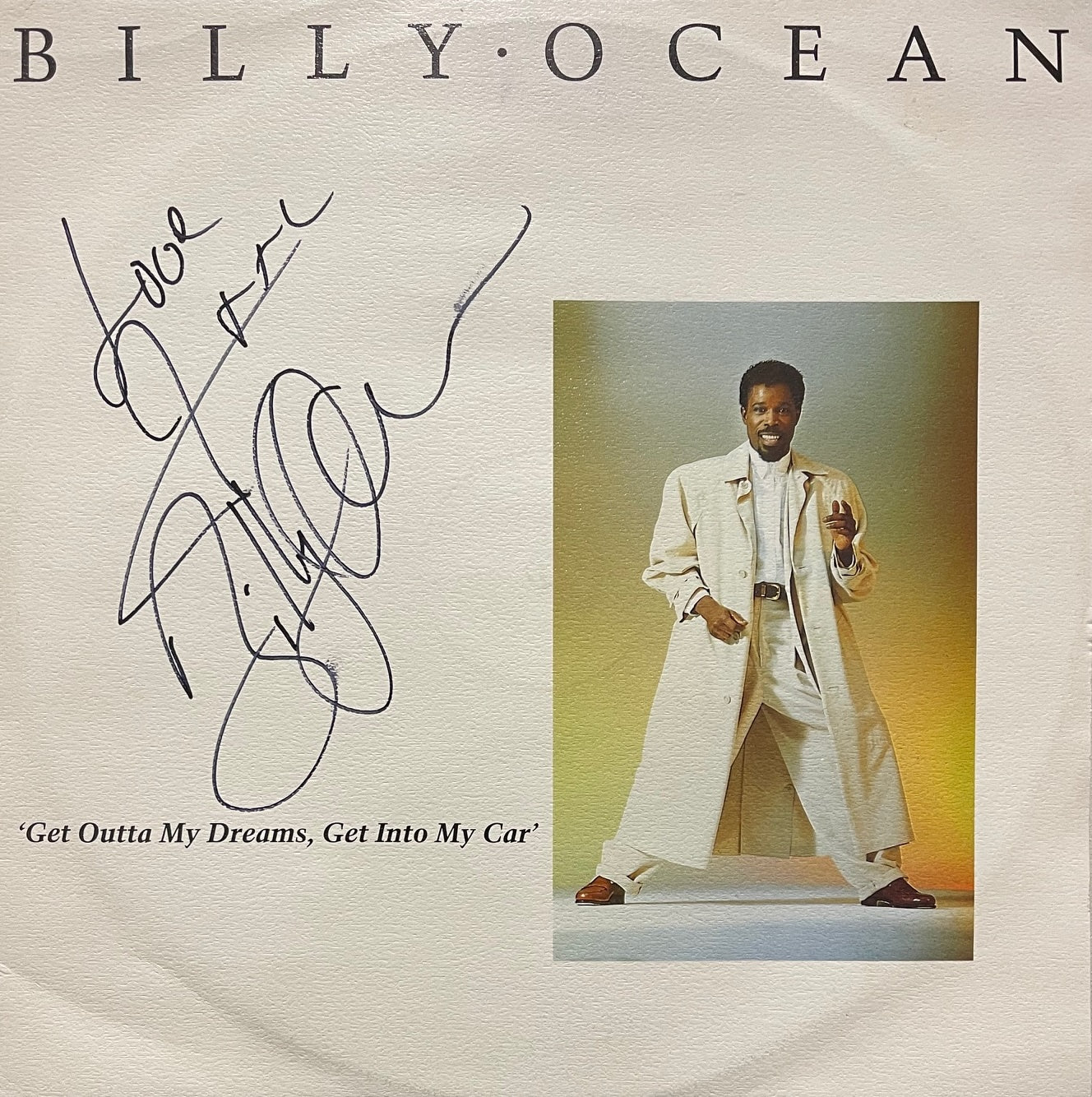 Billy Ocean Hand Signed Framed 12' inch Single Framed With COA