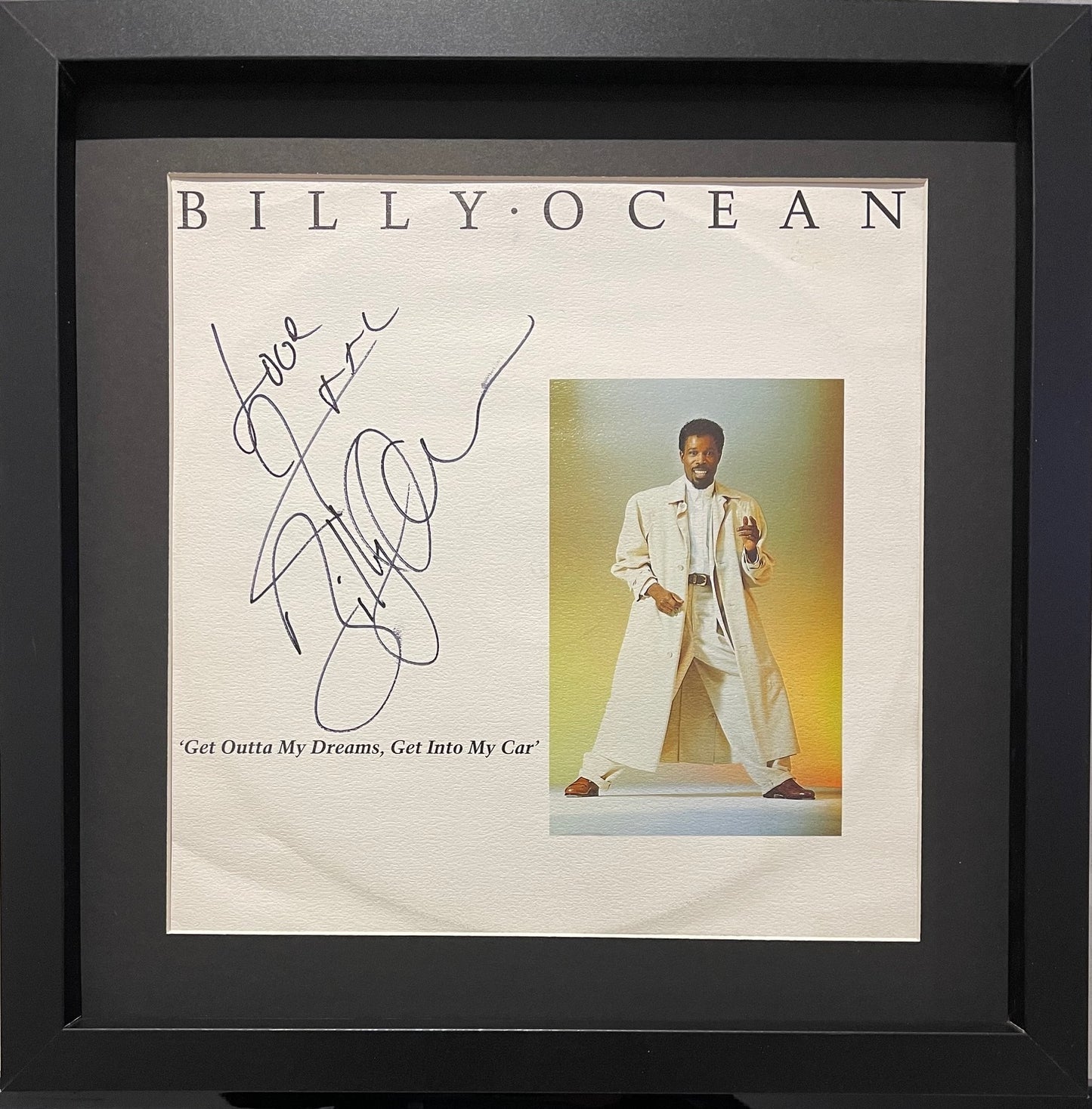 Billy Ocean Hand Signed Framed 12' inch Single Framed With COA