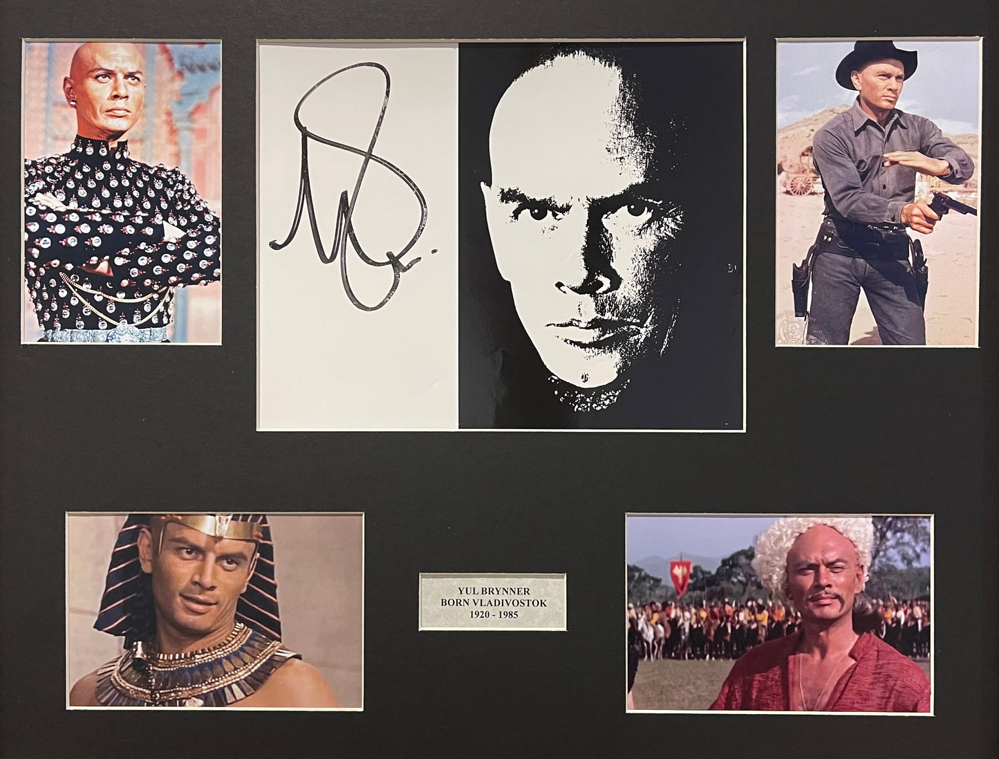 Yul Brynner, Guaranteed Hand Signed Photo Presentation, Framed 55cm x 45cm & COA