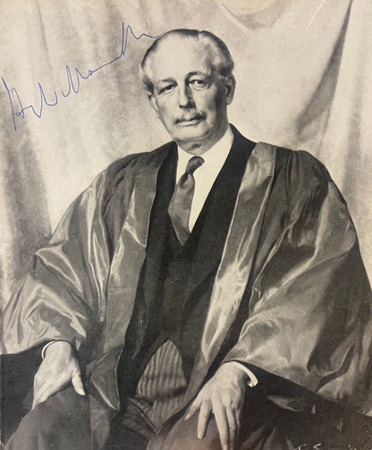 Harold Macmillan, Former British Prime Minister, Hand Signed Photo With COA