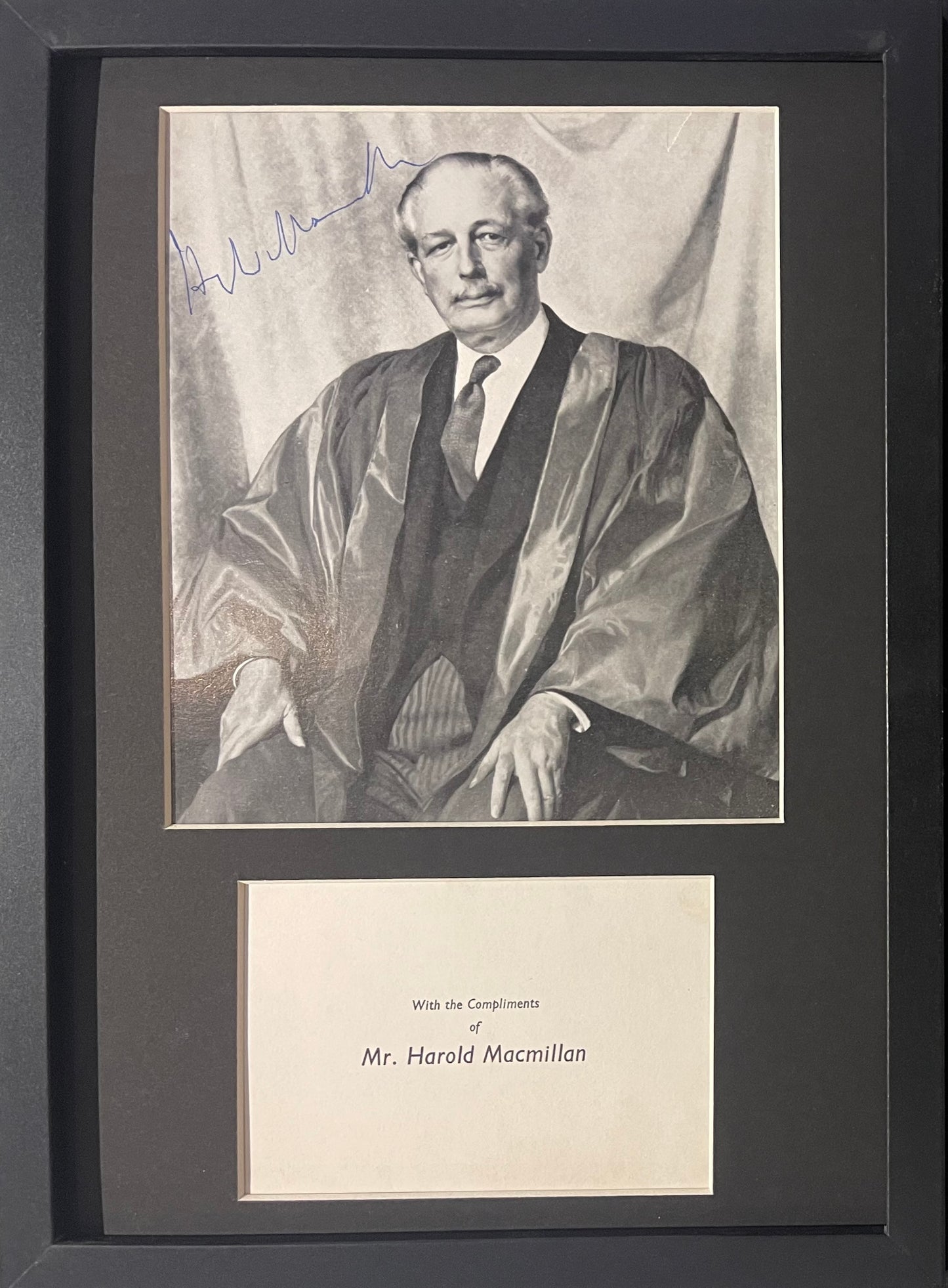 Harold Macmillan, Former British Prime Minister, Hand Signed Photo With COA