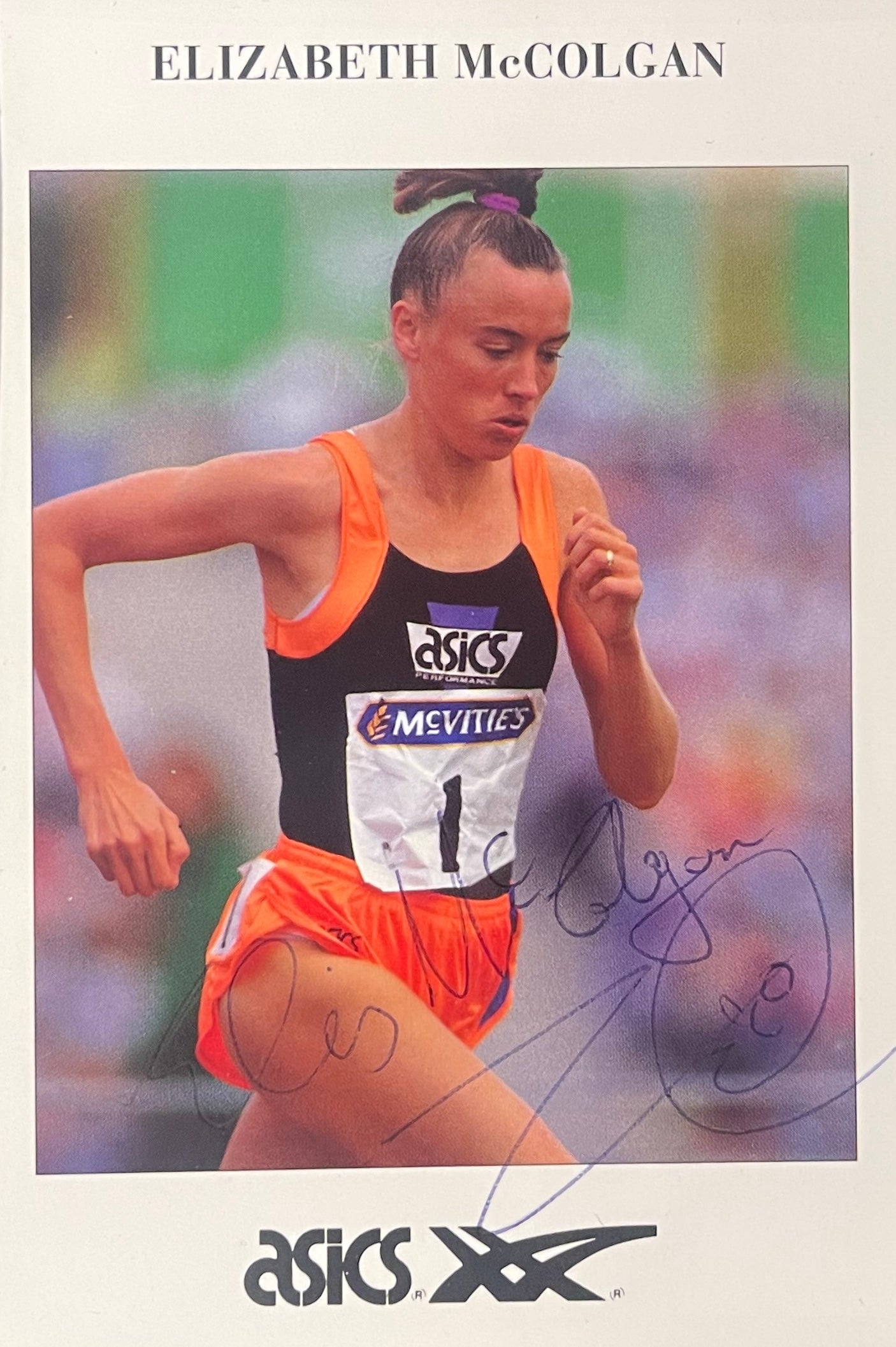 Liz McColgan Guaranteed Hand Signed Official Sponsors (Asics) Photo With COA