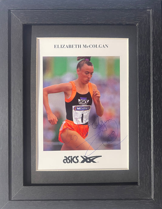 Liz McColgan Guaranteed Hand Signed Official Sponsors (Asics) Photo With COA