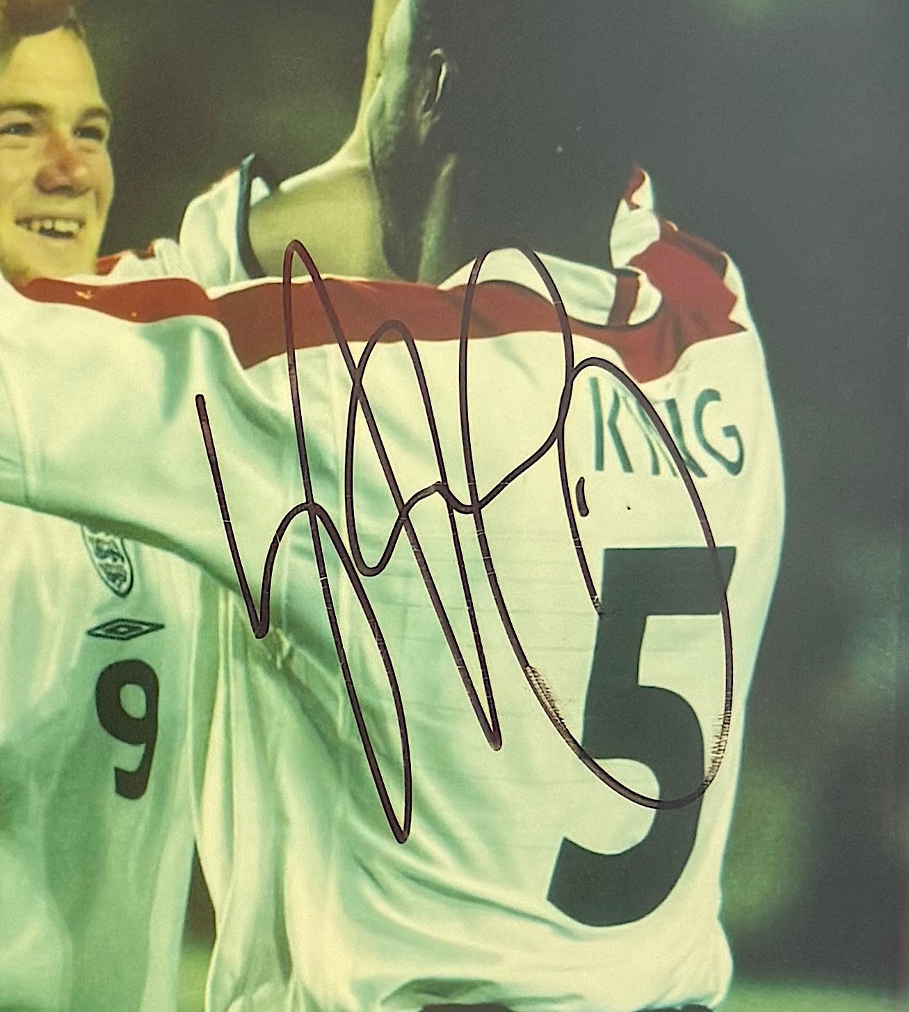 Wayne Rooney, Ledley King, Former England Players, Hand Signed 40x30cm Framed Photo & COA