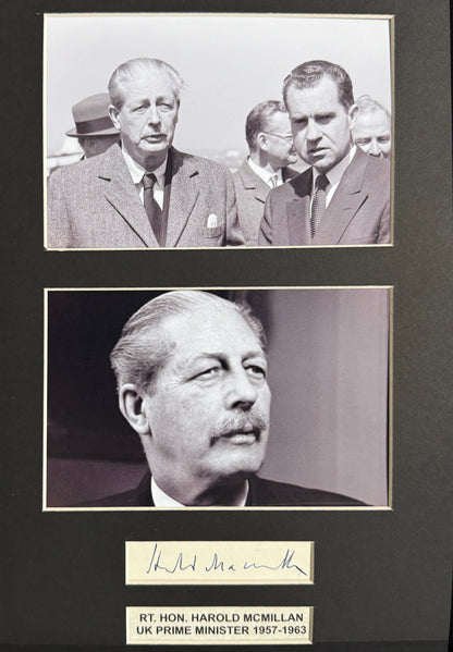 Harold Macmillan, Former British Prime Minister, Hand Signed Card Presentation With COA