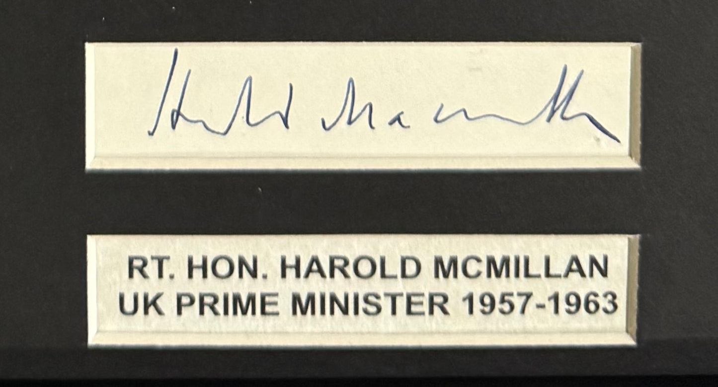 Harold Macmillan, Former British Prime Minister, Hand Signed Card Presentation With COA