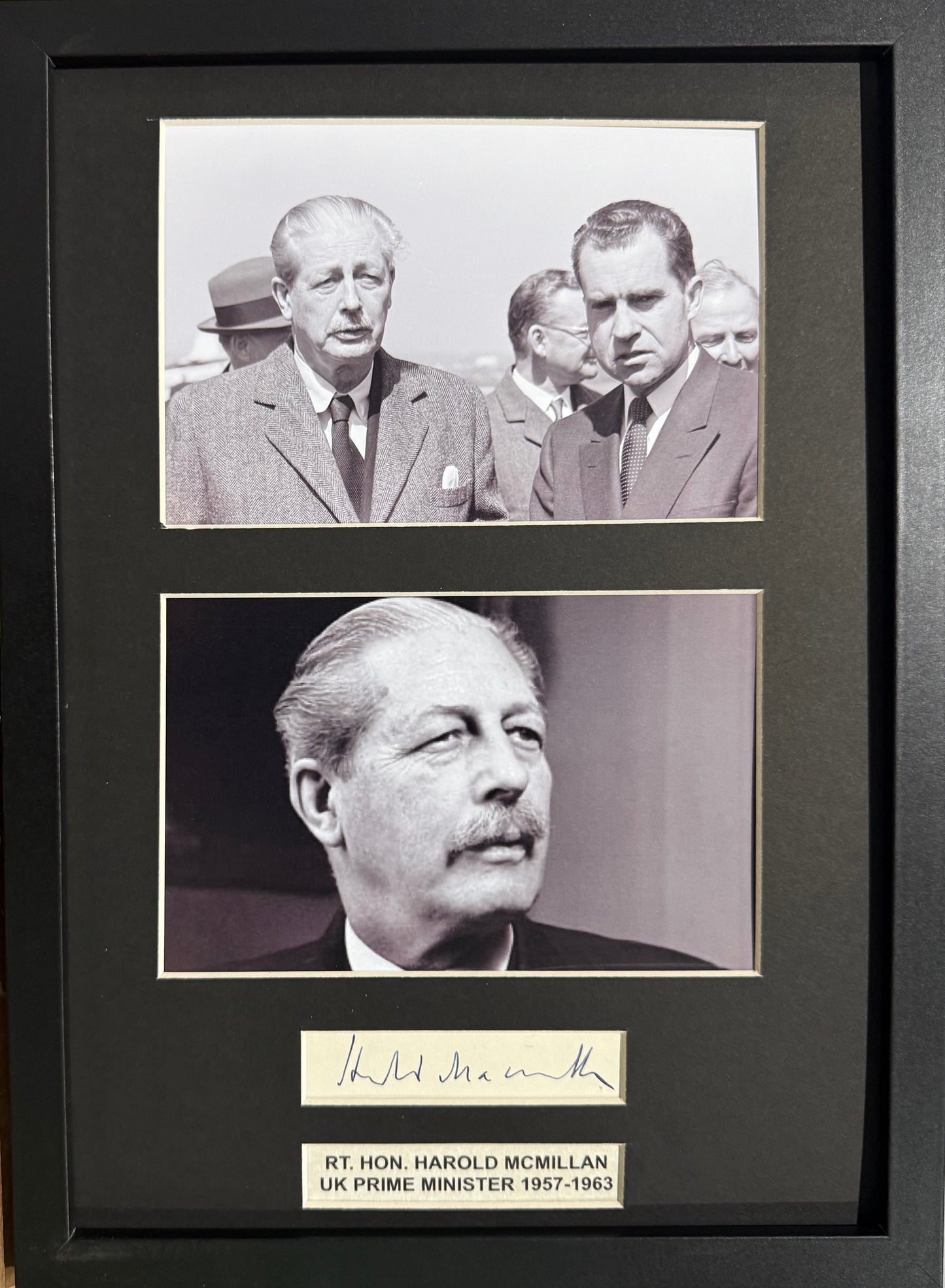 Harold Macmillan, Former British Prime Minister, Hand Signed Card Presentation With COA