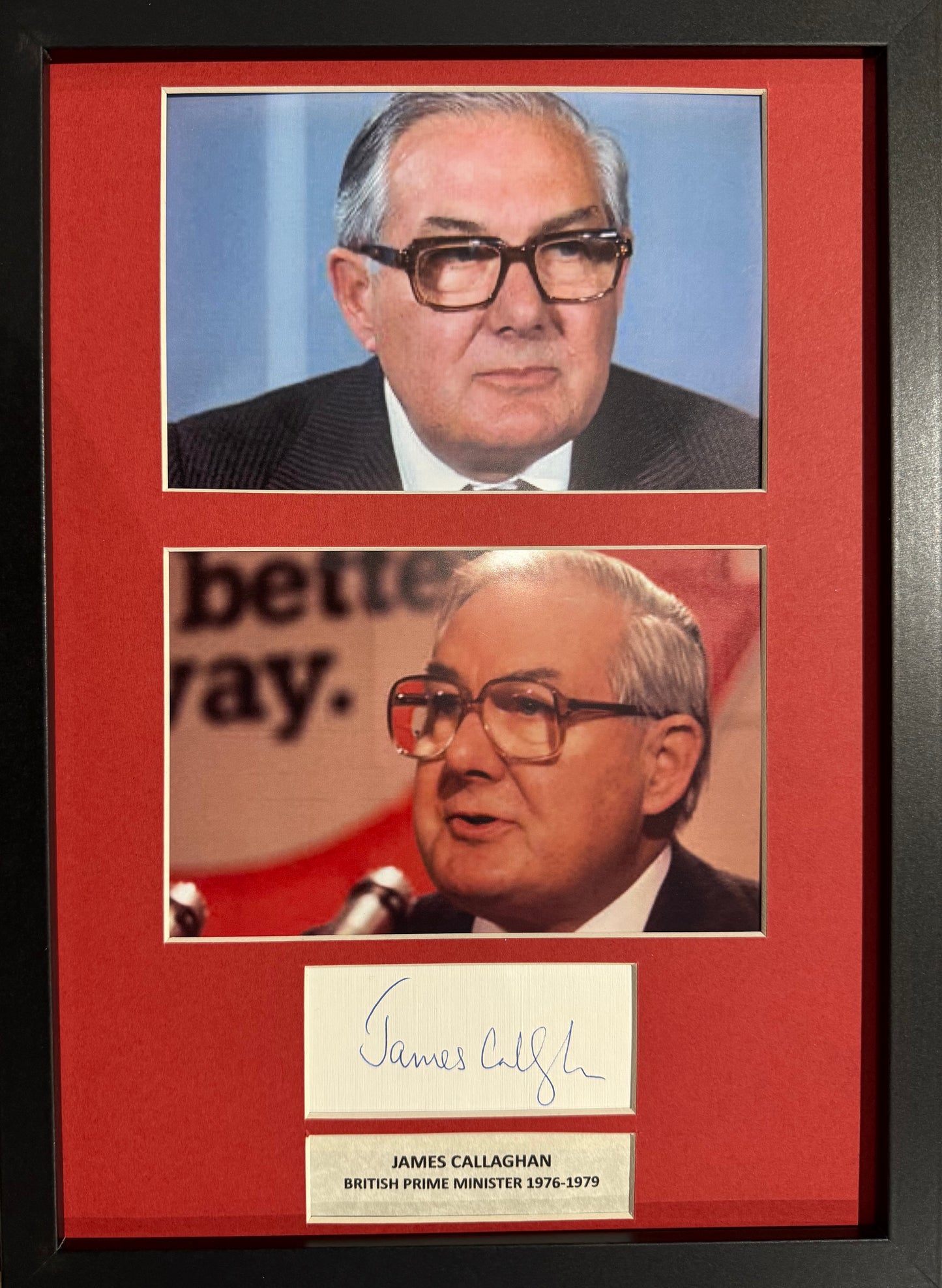 James Callaghan Former British Prime Minister Hand Signed Card Presentation & COA