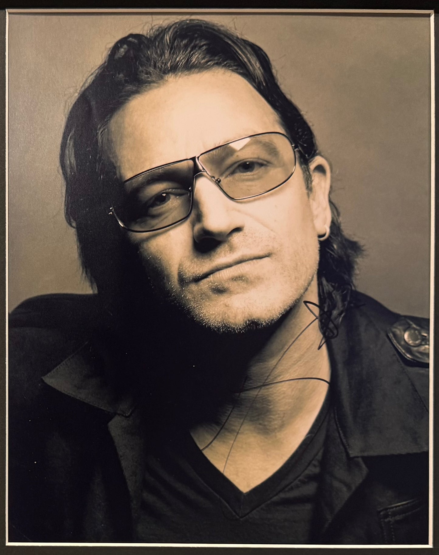 Bono, U2 Lead Singer, Hand Signed Mounted Framed Photo Presentation With AFTAL COA