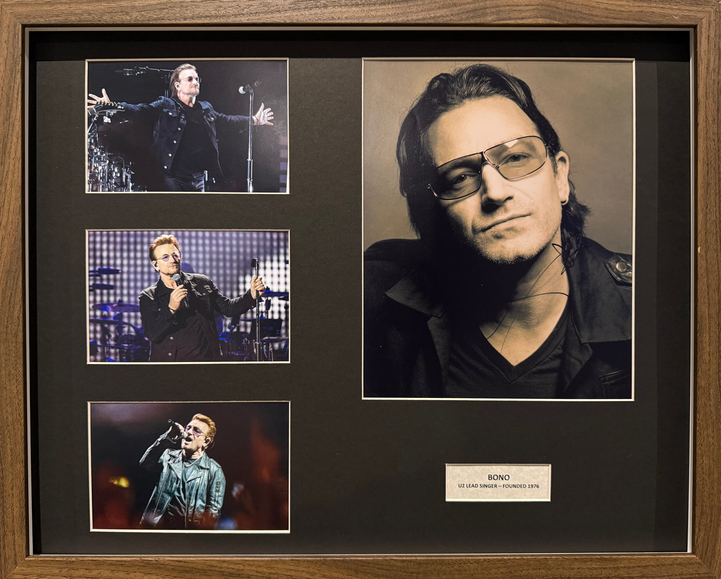 Bono, U2 Lead Singer, Hand Signed Mounted Framed Photo Presentation With AFTAL COA