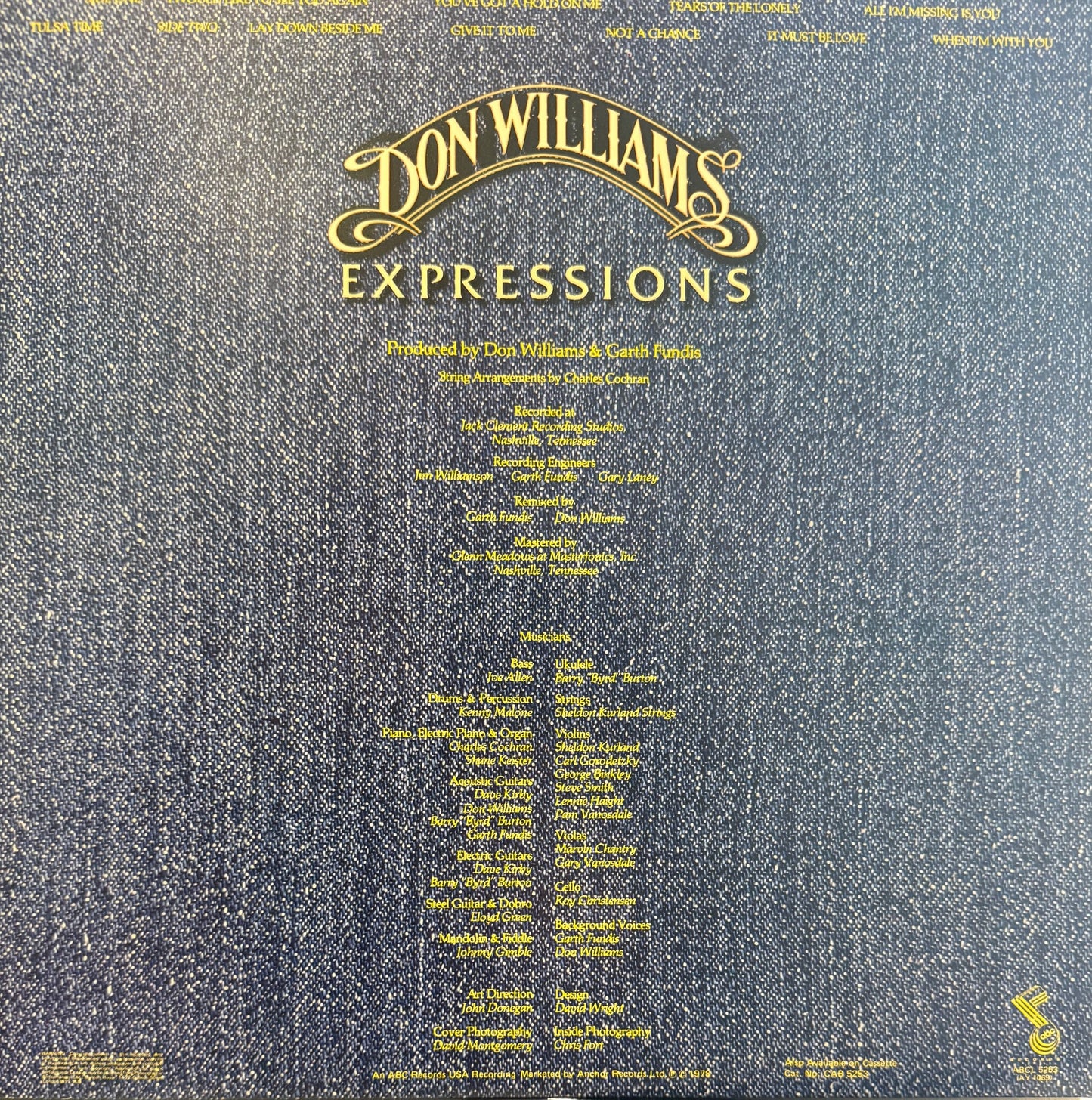 Don Williams, Country and Western Legend, Hand Signed 'Expressions' Album With COA