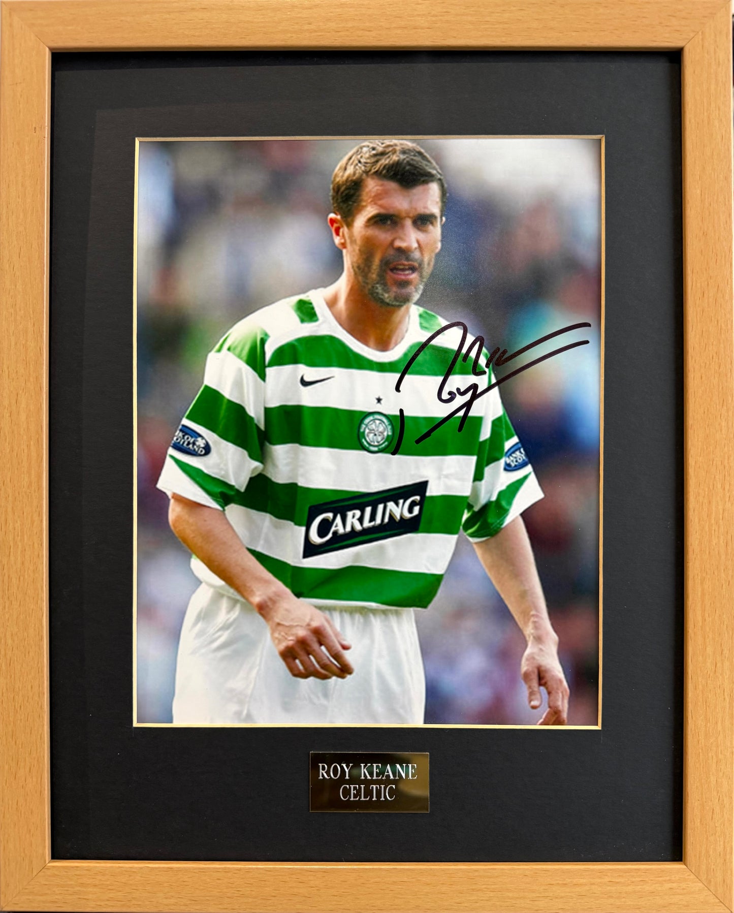 Roy Keane Celtic Player, Manchester United Legend, Hand Signed Framed Photo & UACC COA