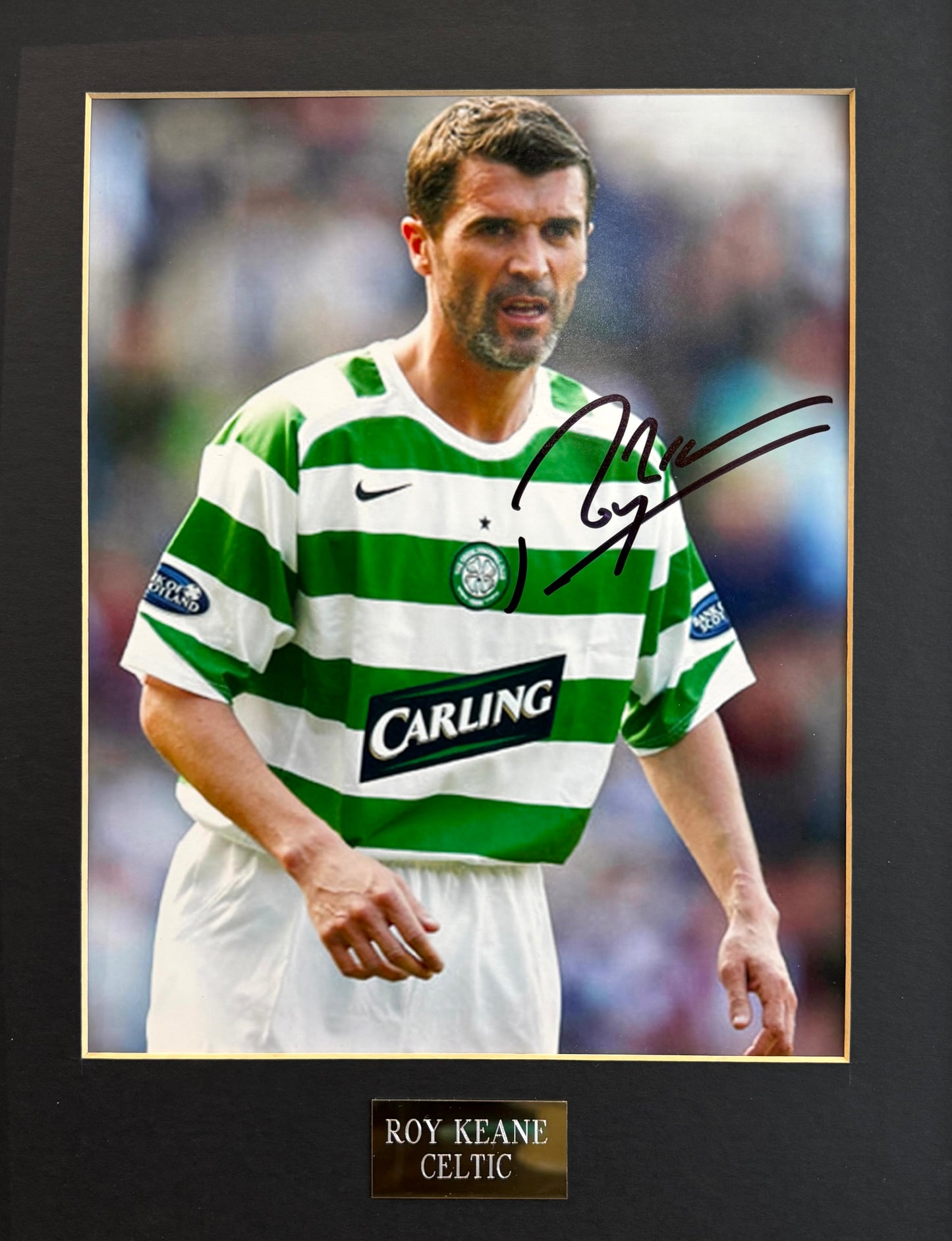 Roy Keane Celtic Player, Manchester United Legend, Hand Signed Framed Photo & UACC COA