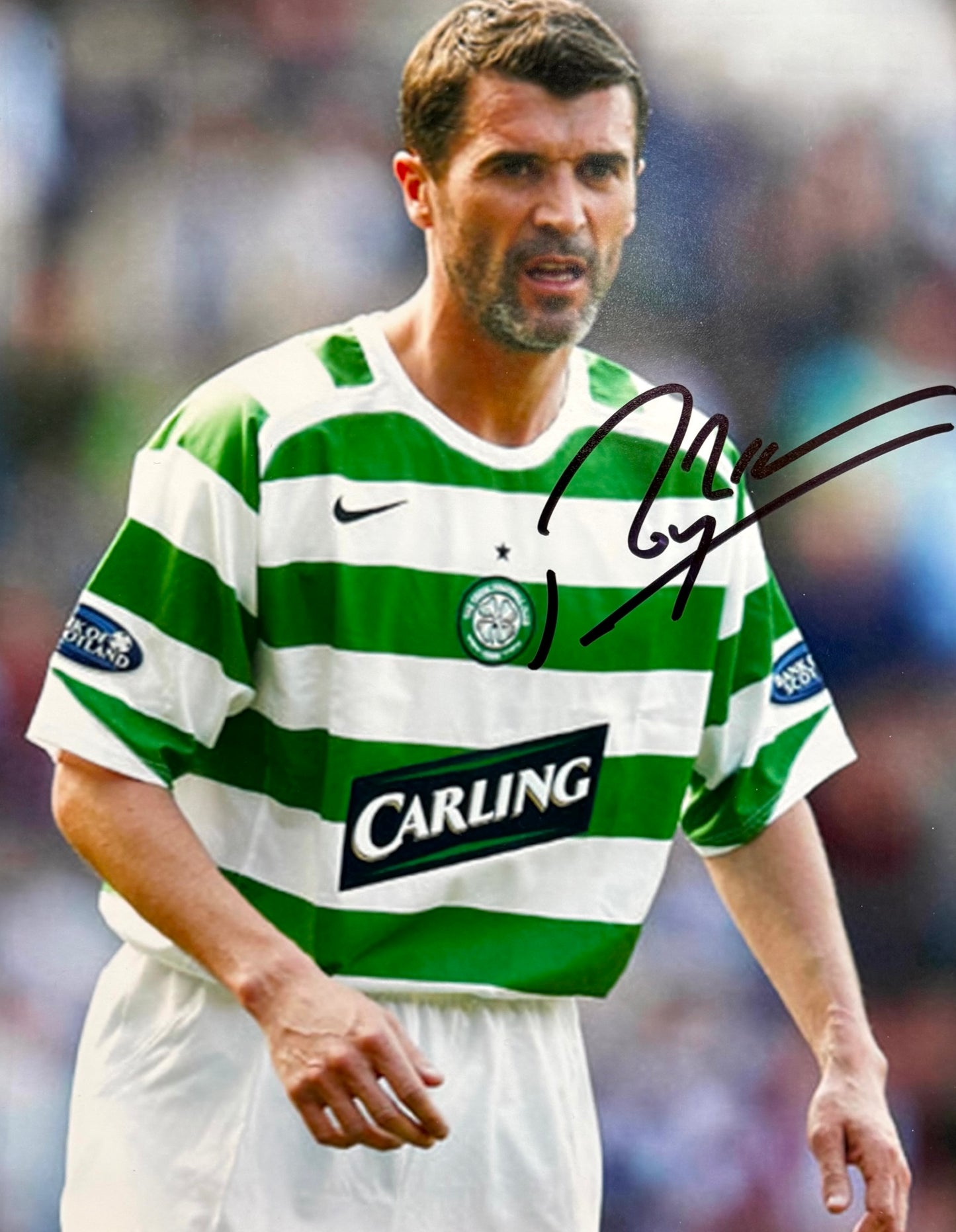 Roy Keane Celtic Player, Manchester United Legend, Hand Signed Framed Photo & UACC COA