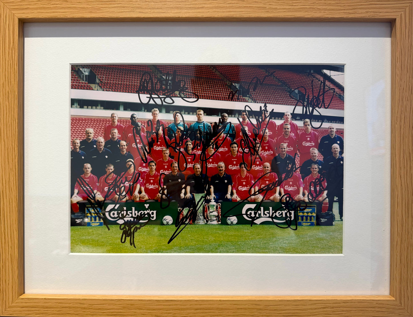 Liverpool FC 2006/7 Multi-Hand Signed (14 Players) Squad Photo With COA